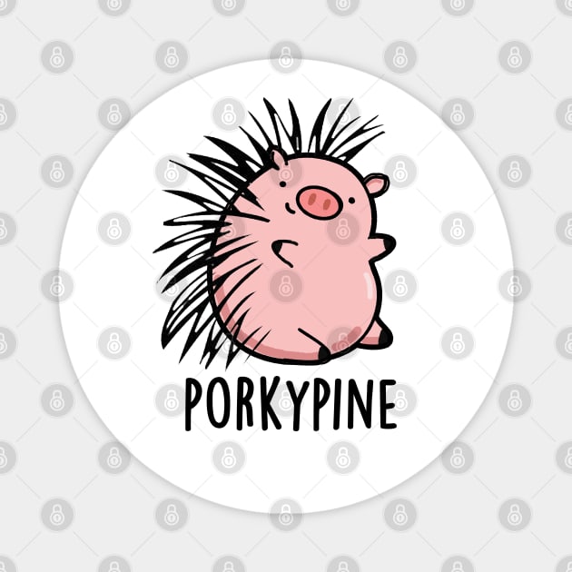 Porky-pine Cute Porcupine Pig Pun Magnet by punnybone